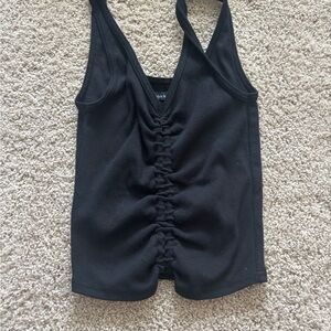 Abercrombie & Fitch Black Ruched Tank Top